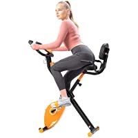 GEARSTONE Bicicleta Estática Plegable con Respaldo- Bicicleta de Fitness con 8 Niveles de Resistencia- Monitor de…